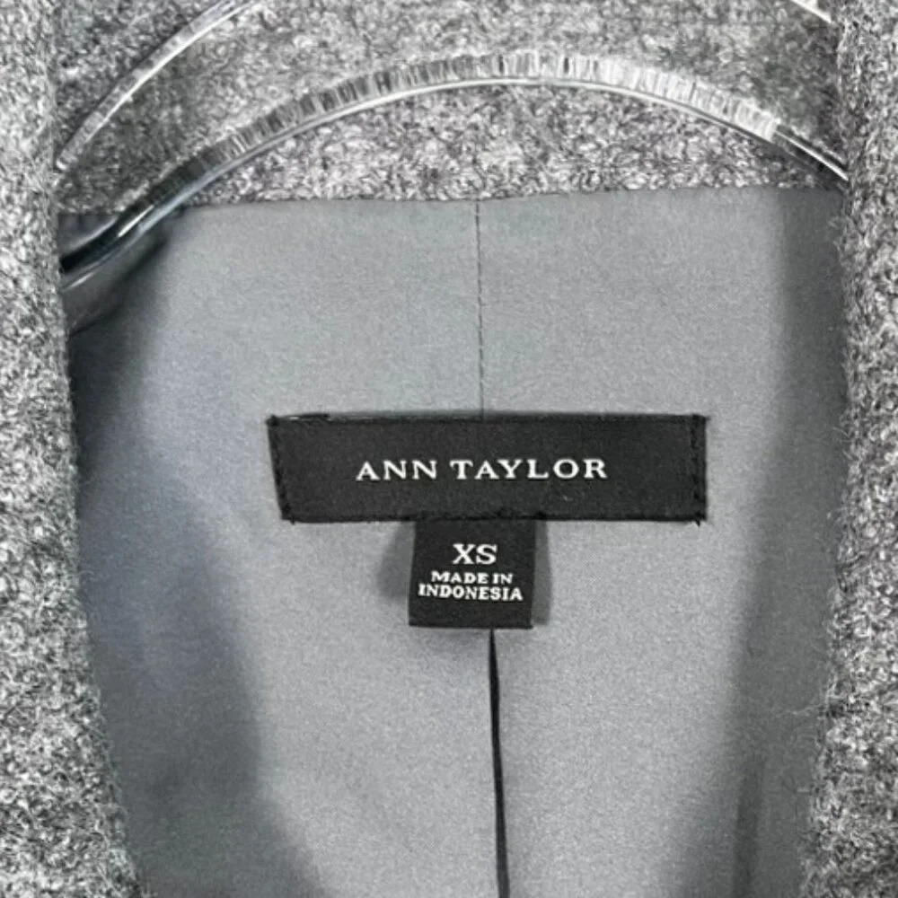 Ann‎ Taylor Boiled Wool Moto Jacket, Grey, XS - Picture 3 of 8